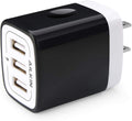 Wall Charger Plug,  USB Plug Wall, 3Multiport Home Charger Station Cube Box Charger Outlet Base Brick Block Replacement for Iphone, Ipad, and Iwatch Charger Plug (Black)
